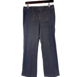 Larry Levine Jeans Women’s Stretch Dress Straight Wide Leg Medium Wash Size 8P